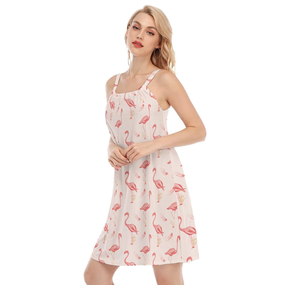 Flamingo White Hawaiian Dress (3)