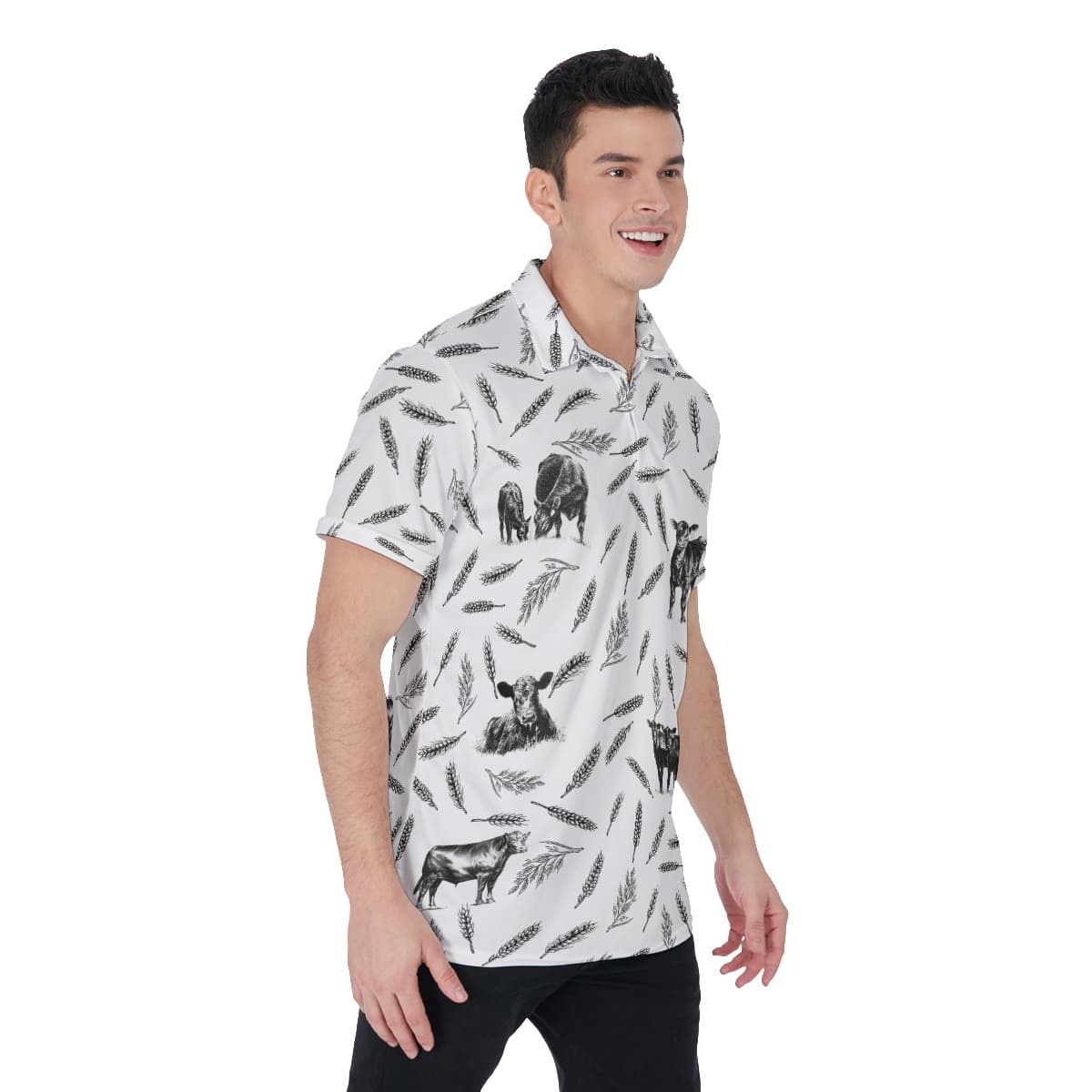 Men’s Cool Cow Hawaiian Polo Shirt (2)