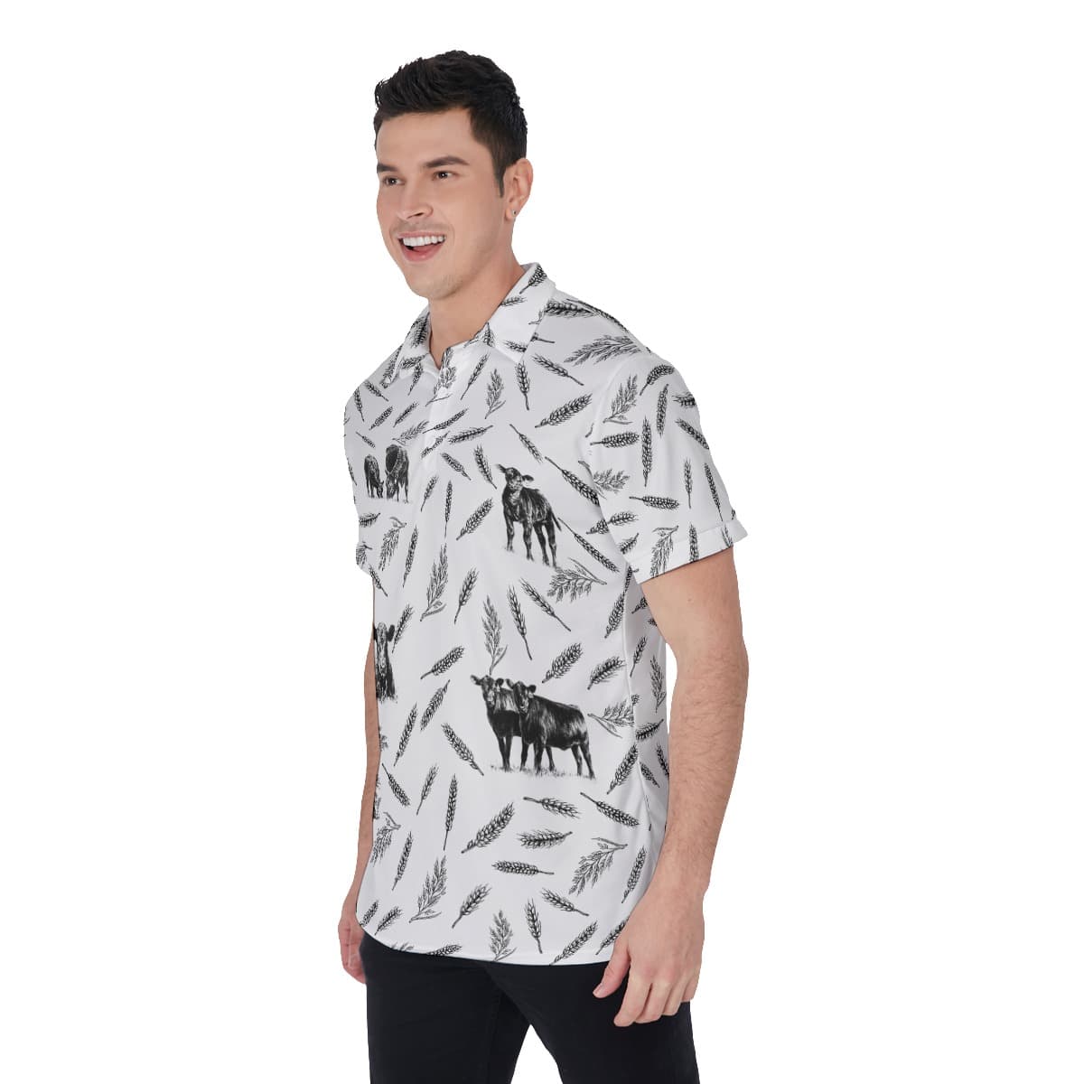 Men’s Cool Cow Hawaiian Polo Shirt (3)