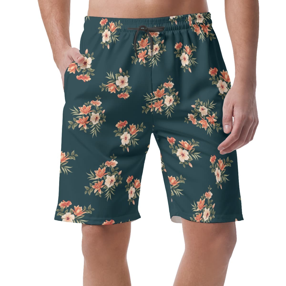 Men’s Floral Hawaiian Beach Shorts (1)