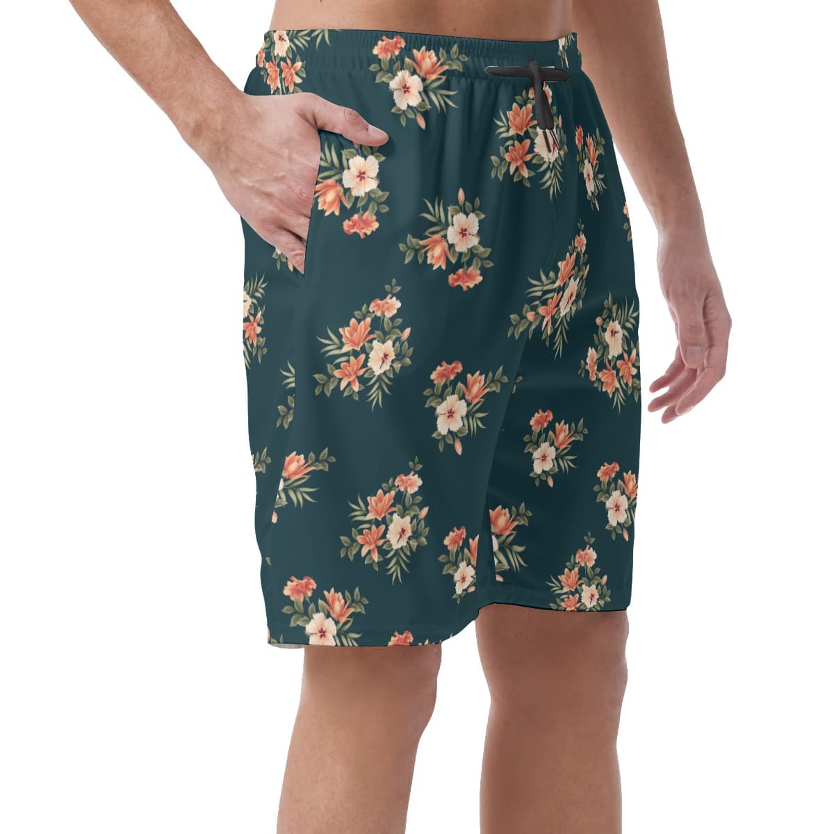 Men’s Floral Hawaiian Beach Shorts (2)