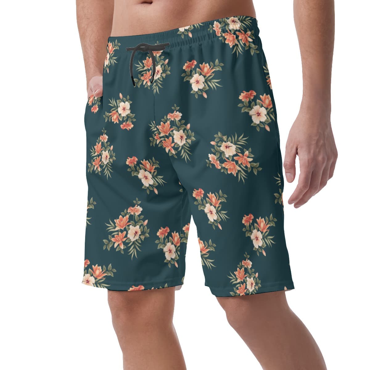 Men’s Floral Hawaiian Beach Shorts (3)