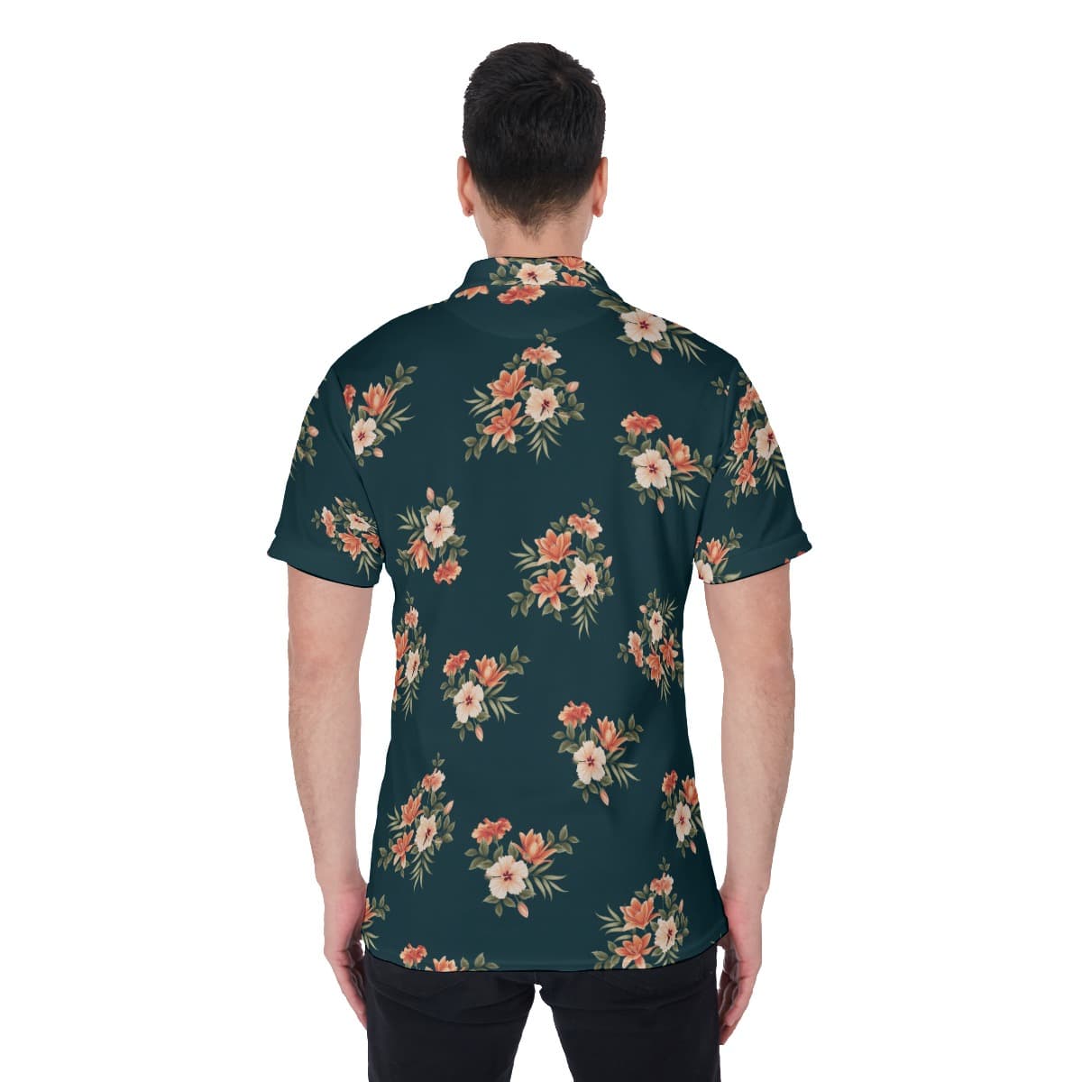 Men’s Floral Hawaiian Polo Shirt (4)