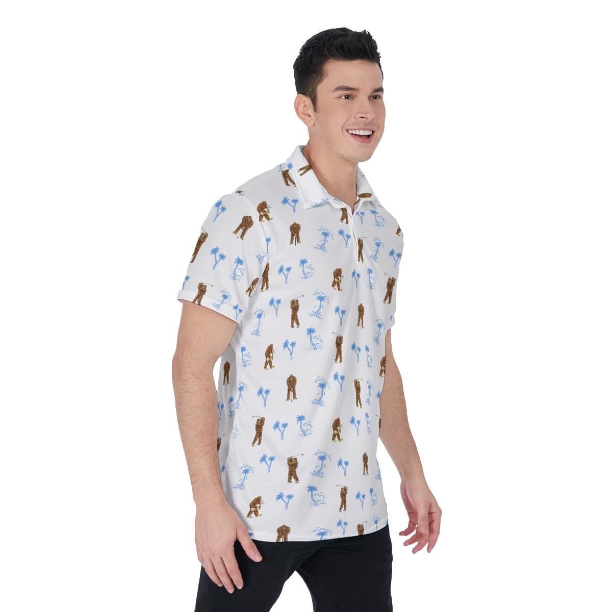 Men’s Palm Tree Bigfoot Golf Shirt (2)