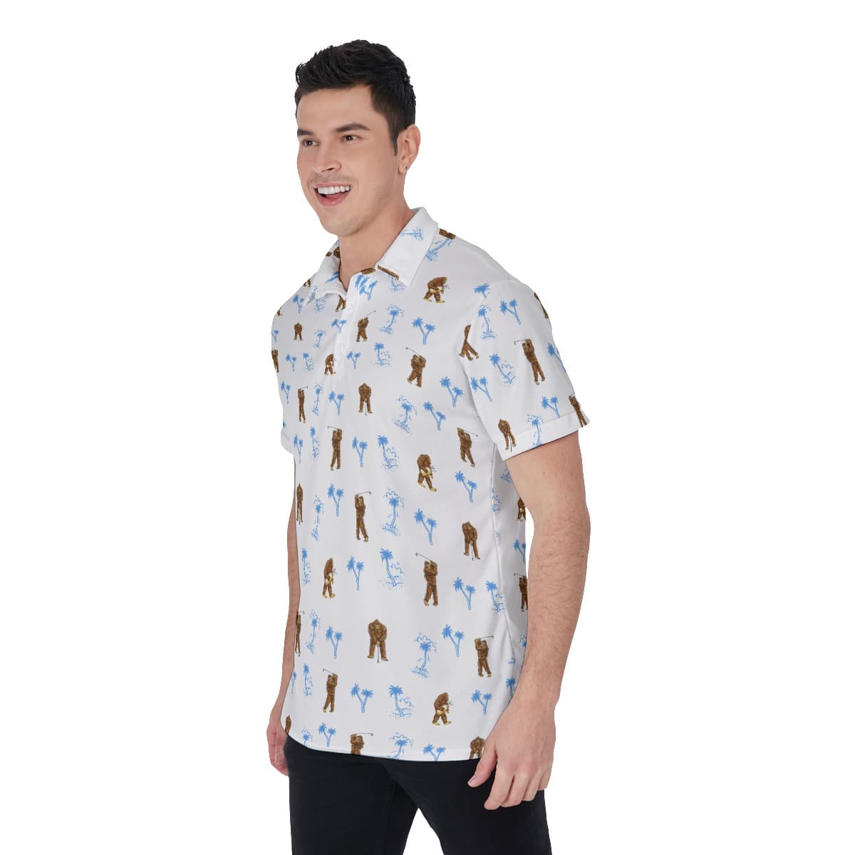 Men’s Palm Tree Bigfoot Golf Shirt (3)