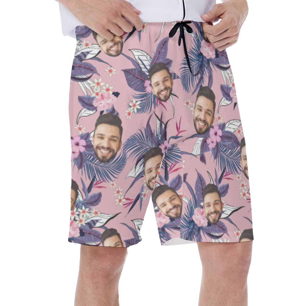 Pink Floral Men’s Swim Trunks (2)