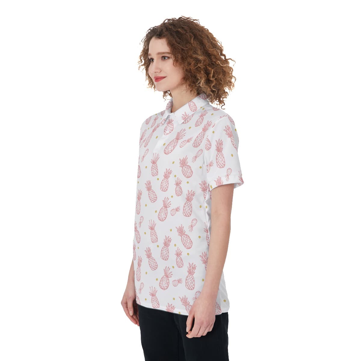 Pink Pineapple Women’s Golf Shirt (2)