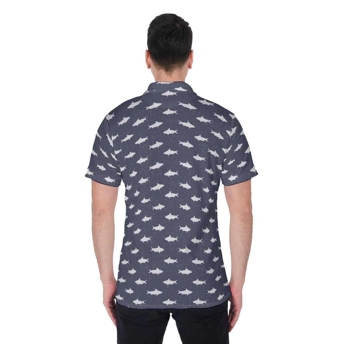 Shark Hawaiian Polo Shirt For Men (4)