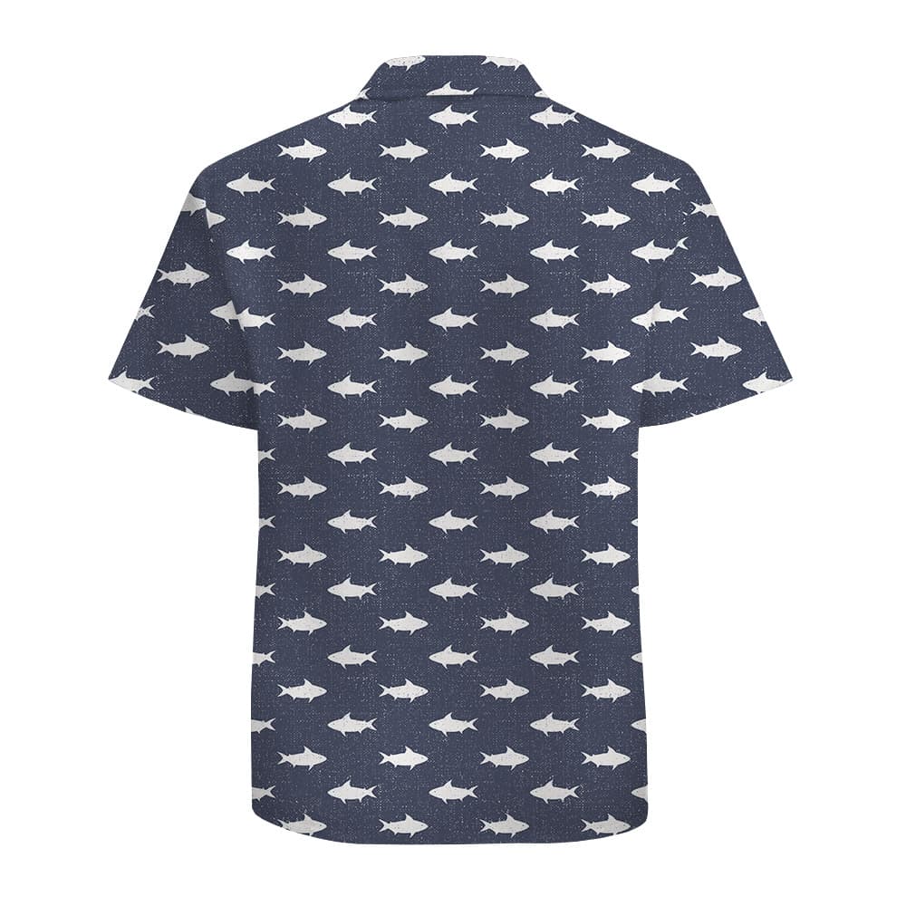 Shark Hawaiian Shirt Navy Blue (2)