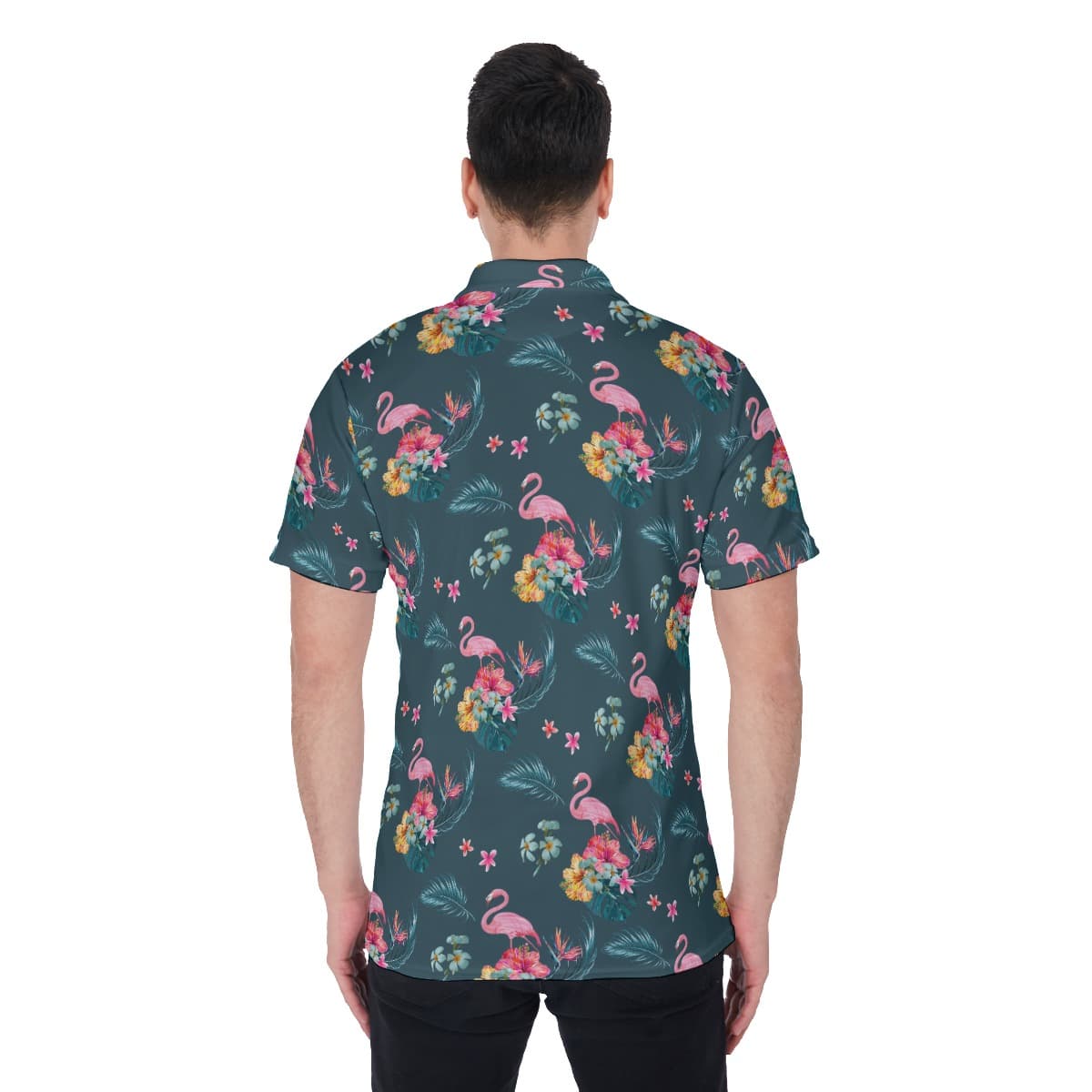 Tropical Flamingo Men’s Polo Shirt (4)