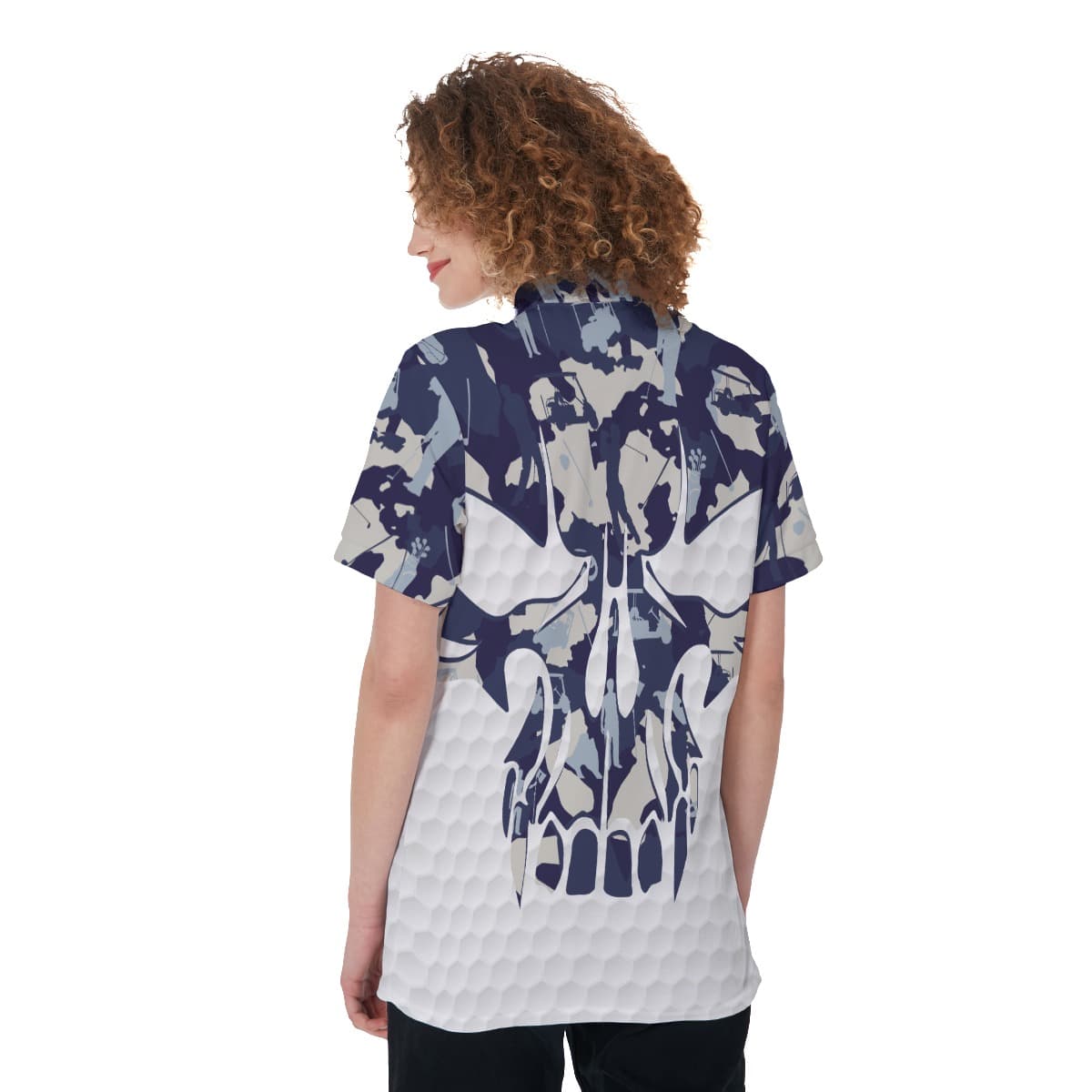 Women’s Blue Skull Golf Shirt (2)