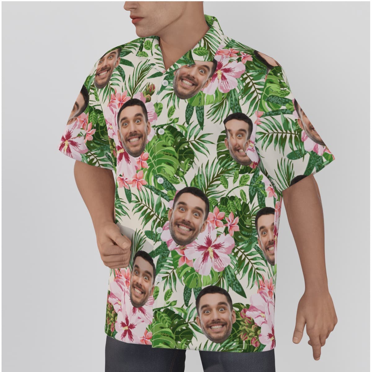 Custom Face Floral Aloha Shirt (2)