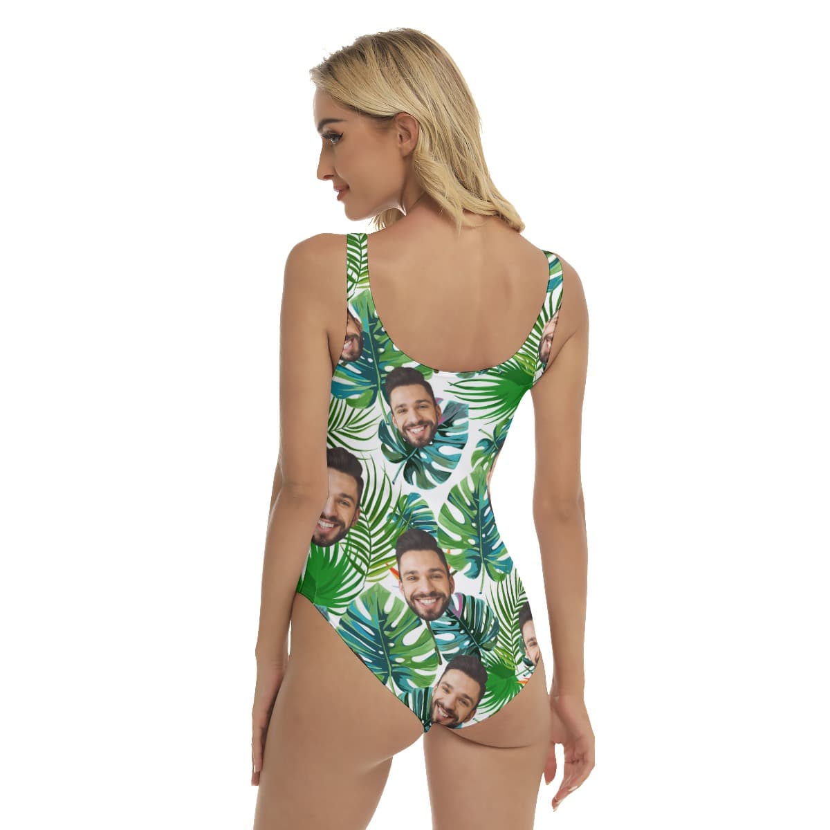 Custom Face Floral Women Swimsuit (3)