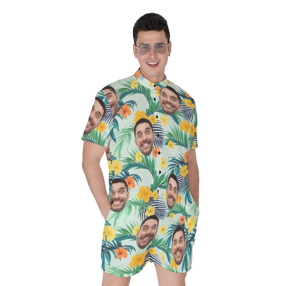 Men’s Tropical Romper Custom Face (1)