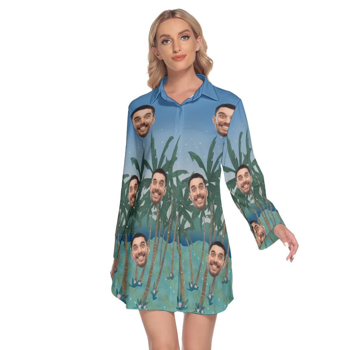 Women’s Custom Face Hawaiian Dress (1)