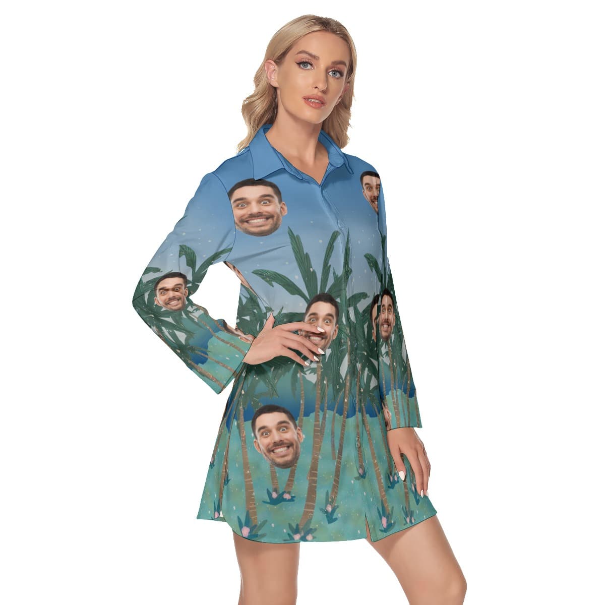 Women’s Custom Face Hawaiian Dress (3)