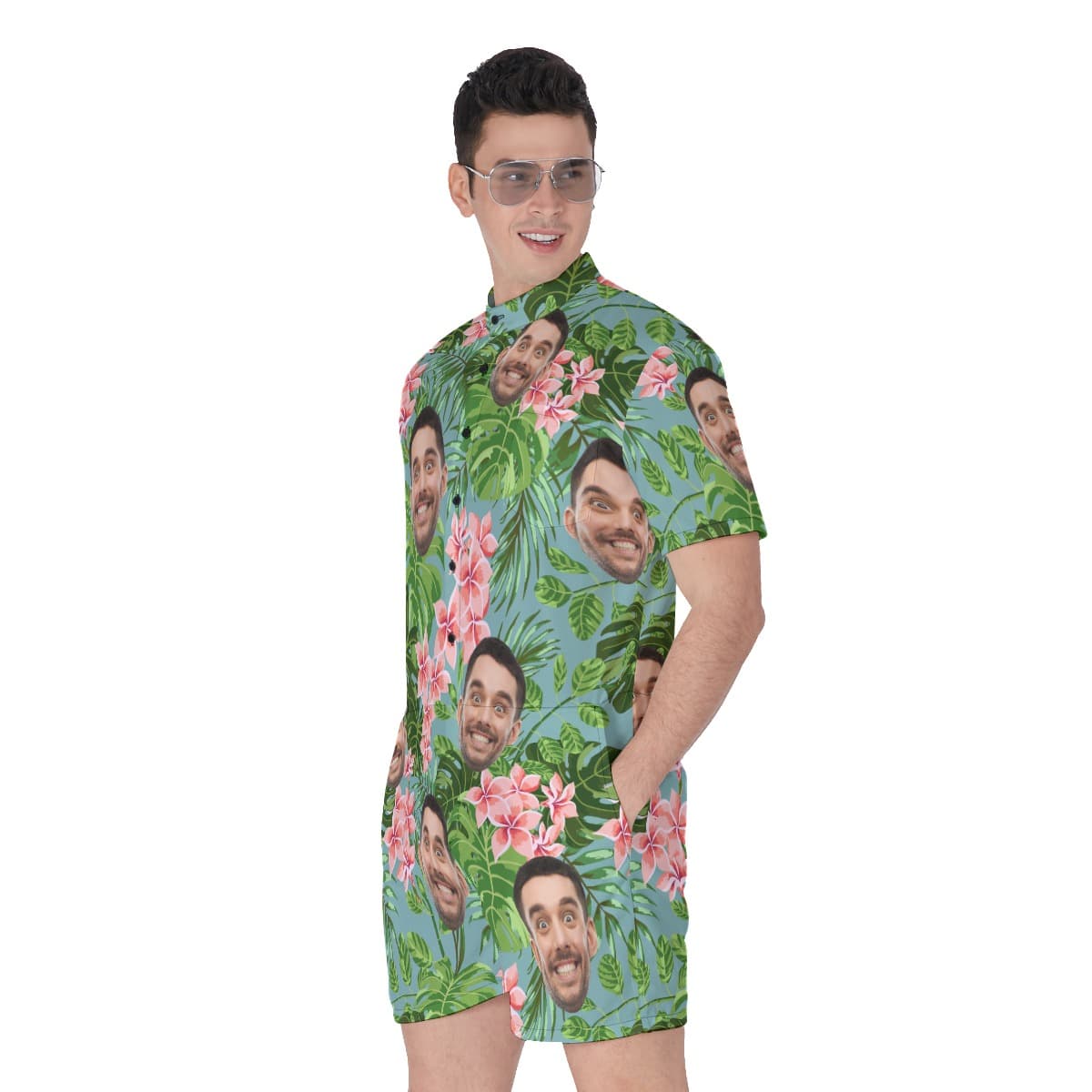 Custom Face Summer Romper For Men (3)