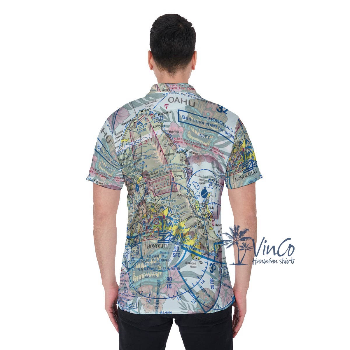 Hawaiian Map Tiki Golf Shirt (2)