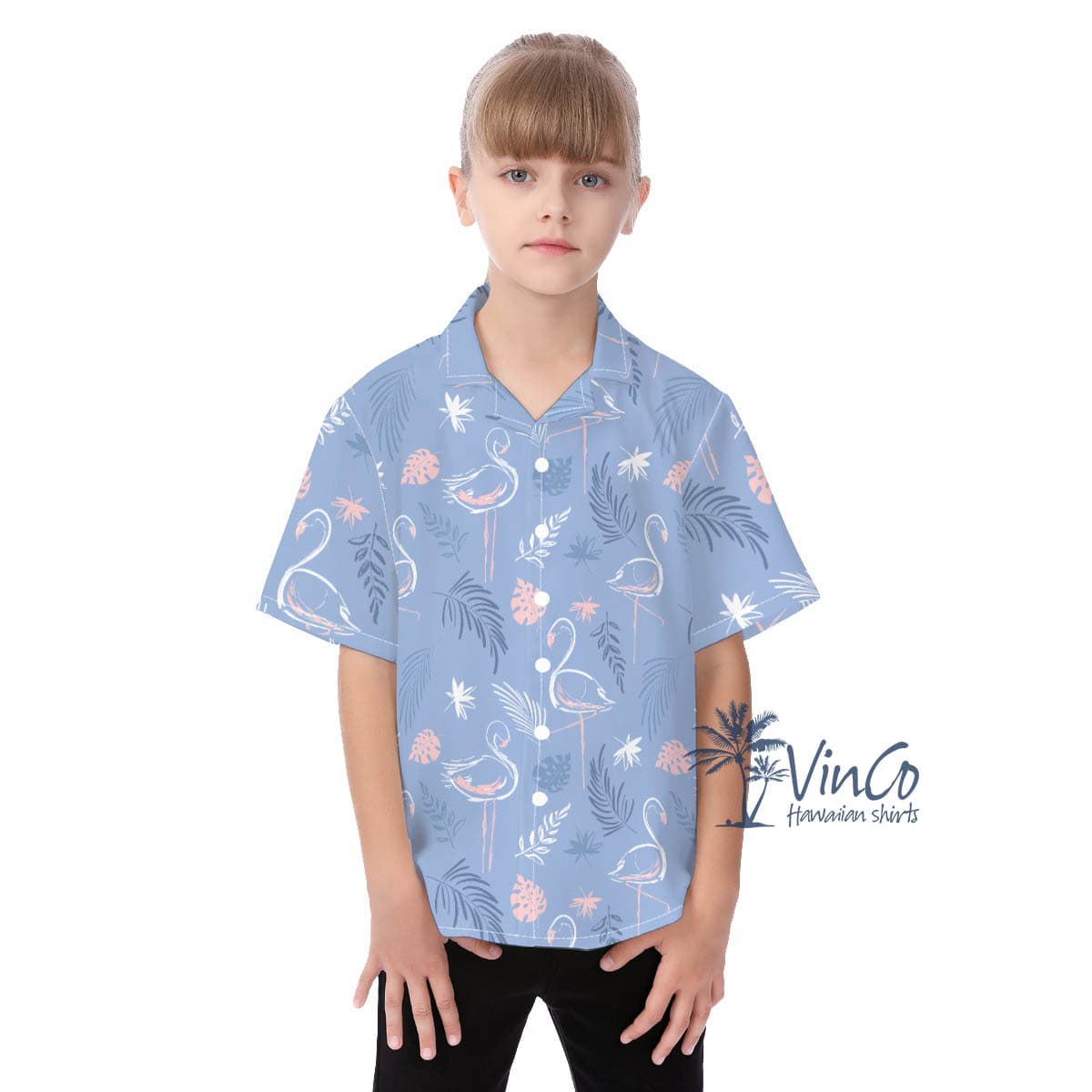 Kid’s Flamingo Hawaiian Shirts (2)