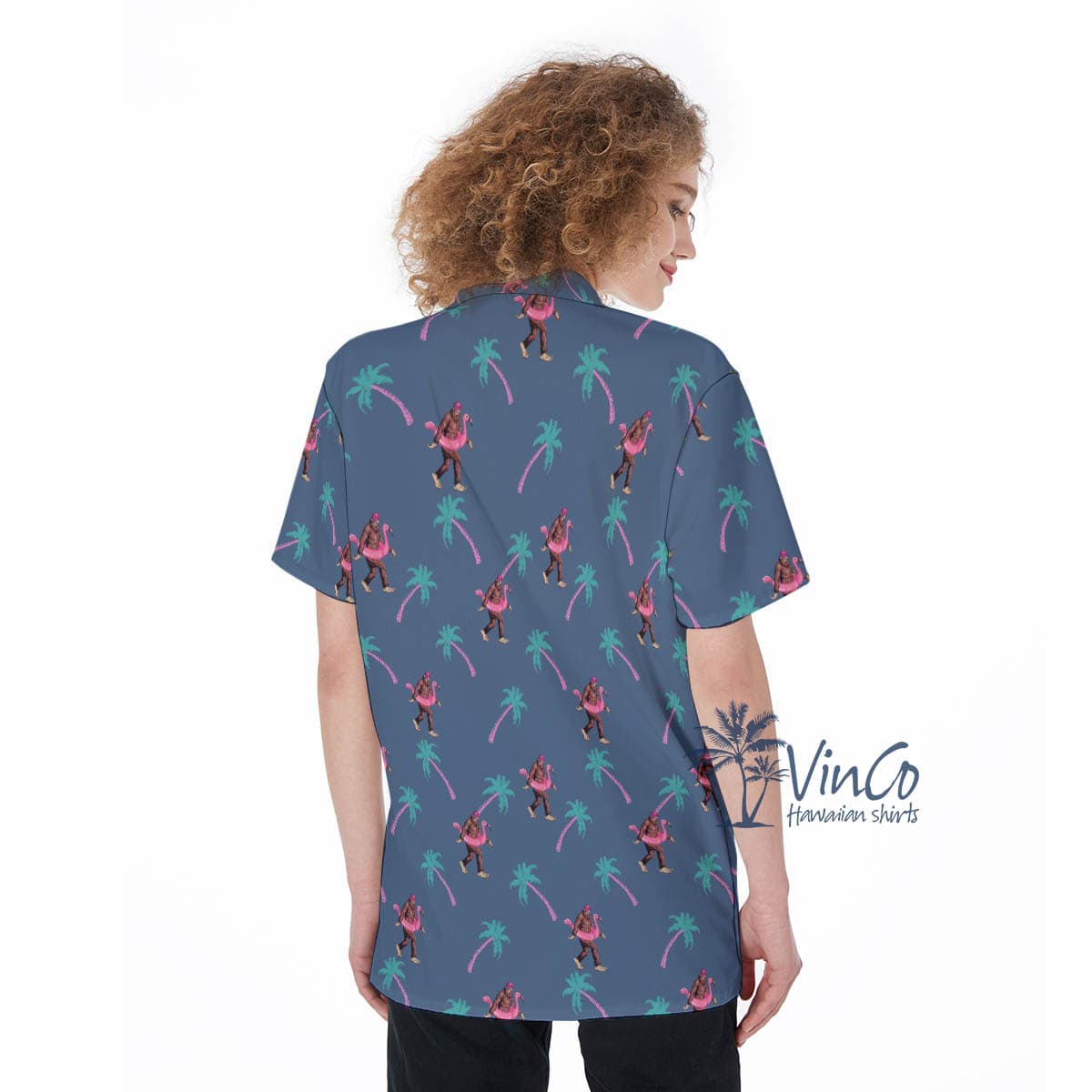 Navy Bigfoot Tropical Aloha Shirt (1)