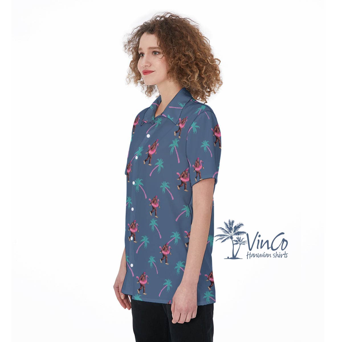 Navy Bigfoot Tropical Aloha Shirt (4)