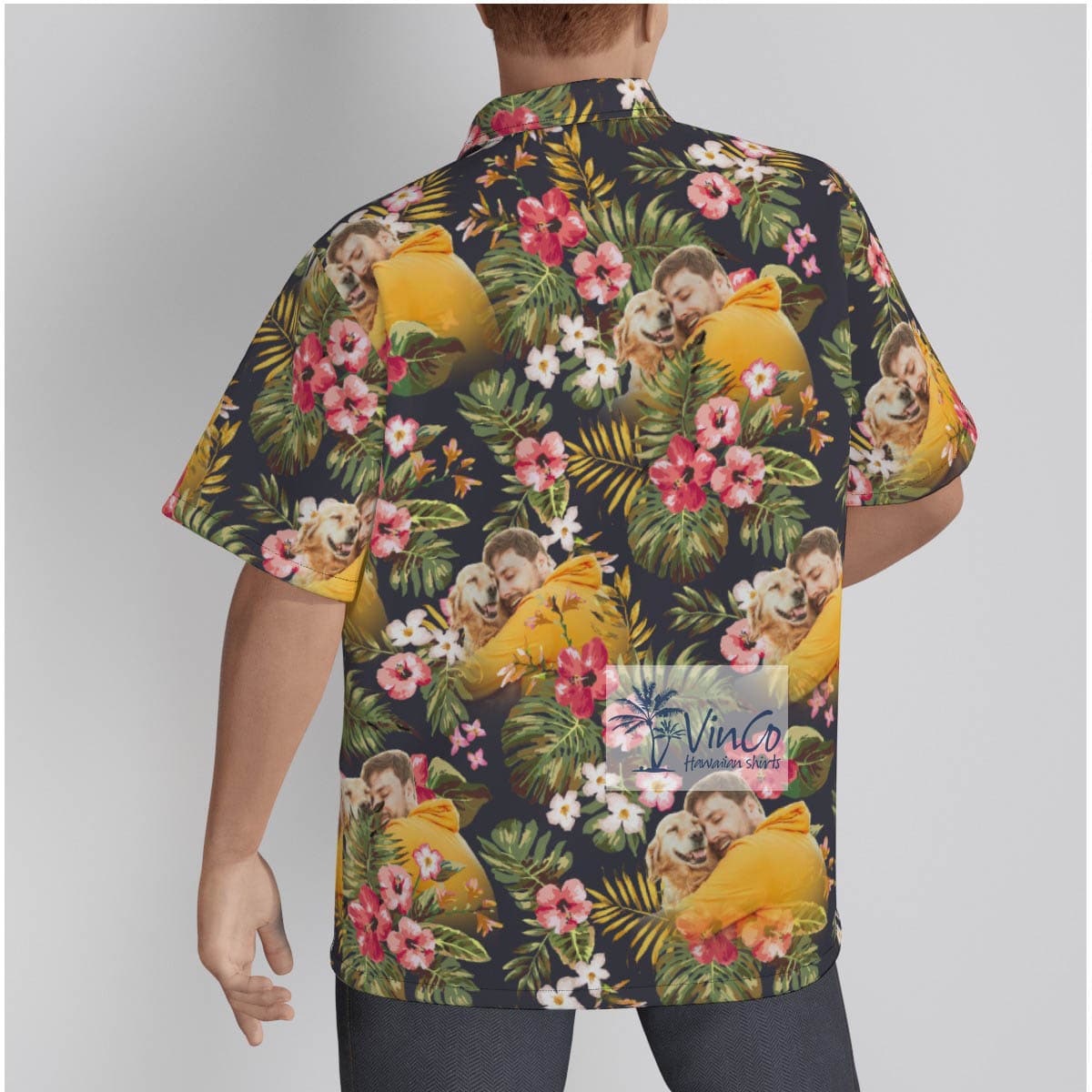 Custom Photo Floral Hawaiian Shirt (1)