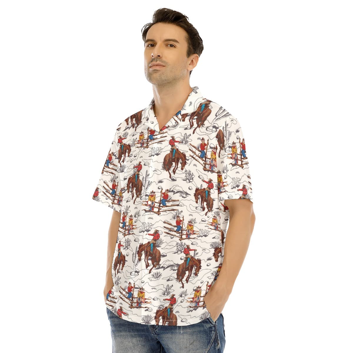Men’s Cowboy Hawaiian Shirt (3)