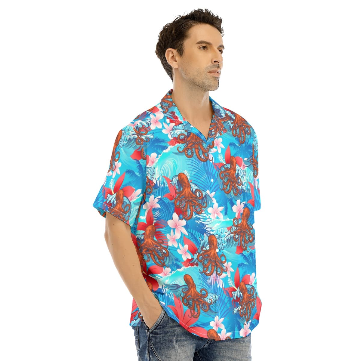 Octopus Blue Hawaiian Shirt (1)
