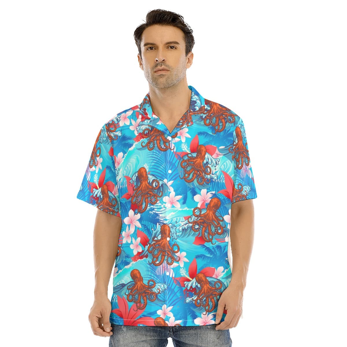 Octopus Blue Hawaiian Shirt