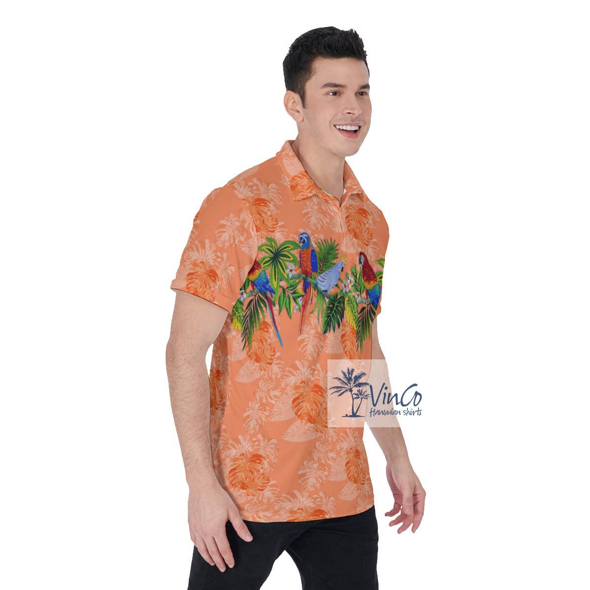 Parrot Hawaiian Golf Shirt For Men (3)