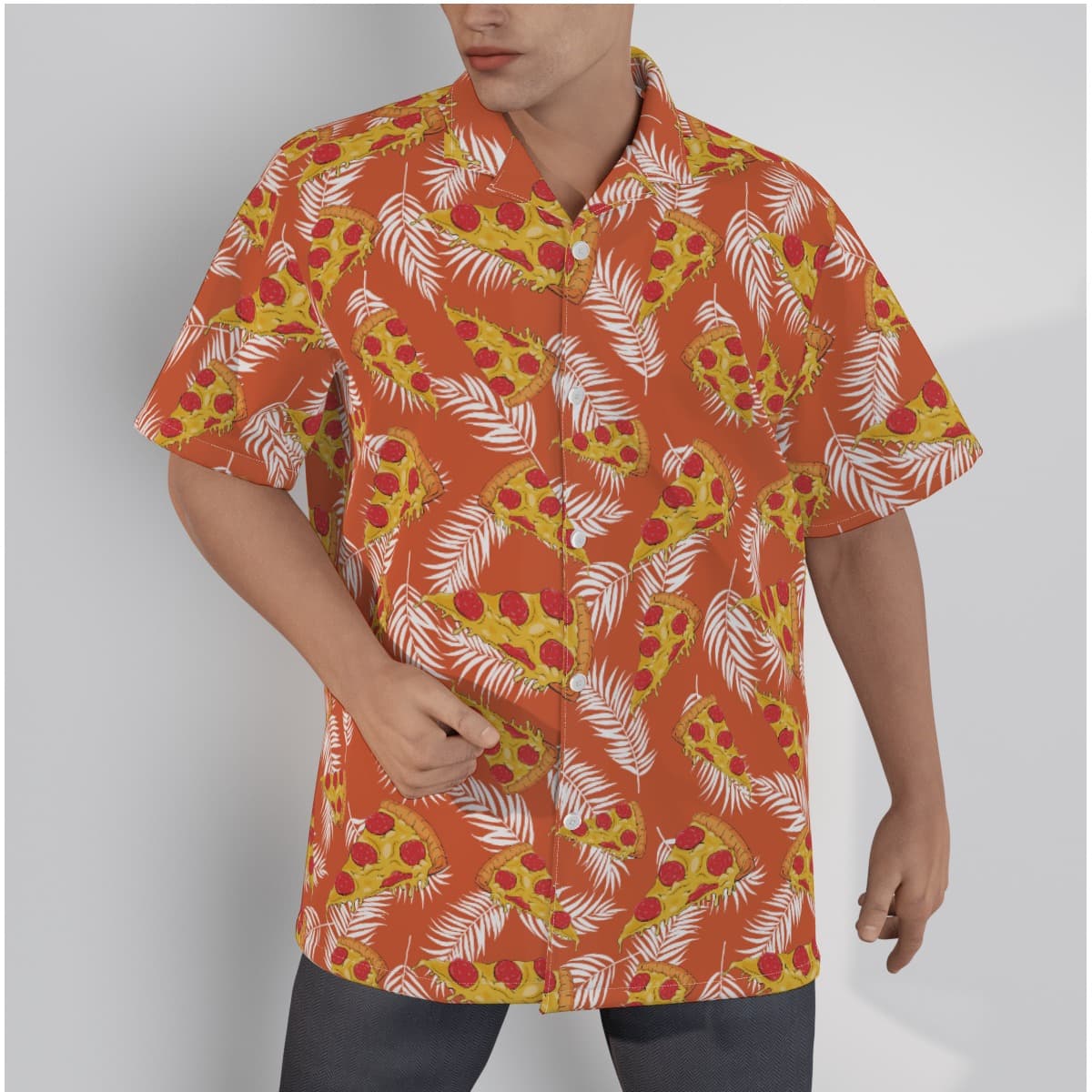 Pizza Cotton Hawaiian Shirt (2)
