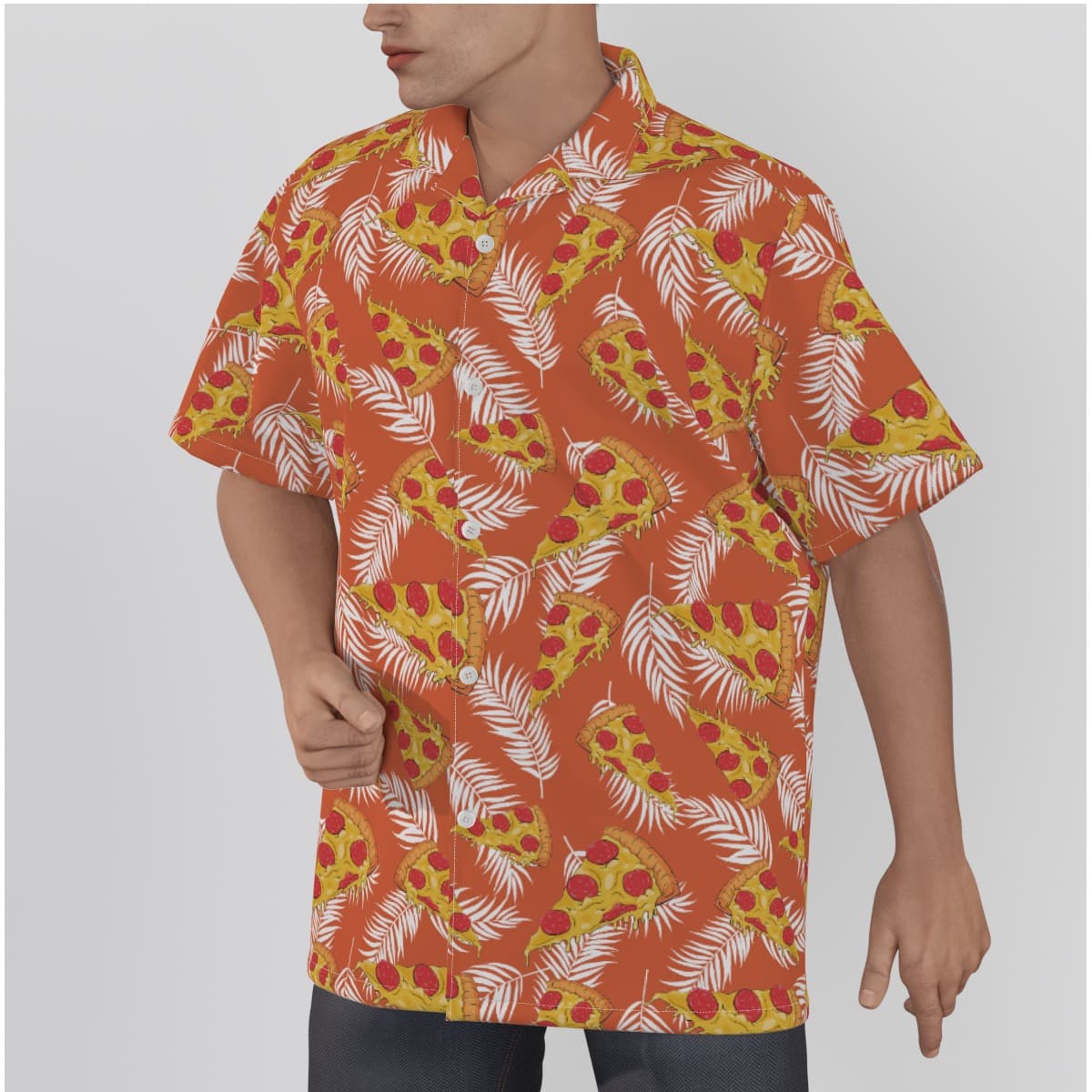 Pizza Cotton Hawaiian Shirt (2)