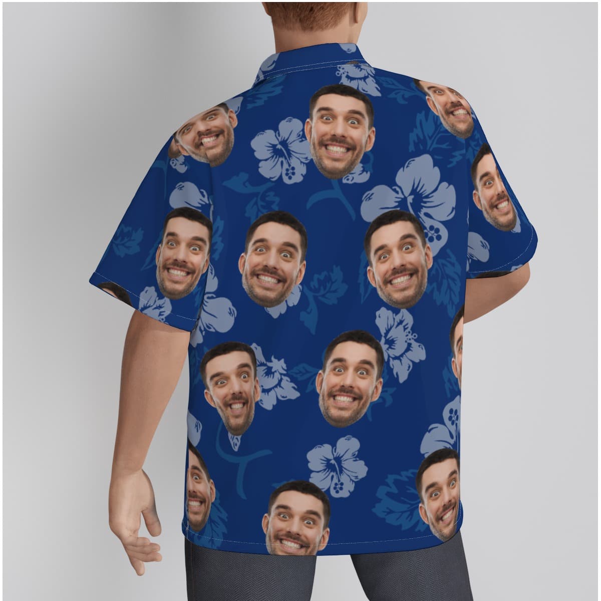 Vintage Navy Face Hawaiian Shirt (1)
