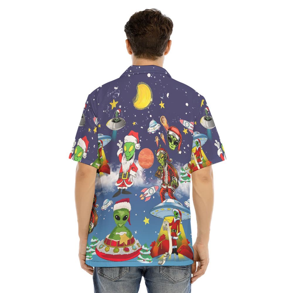 Christmas Alien UFO Hawaiian Shirt (2)