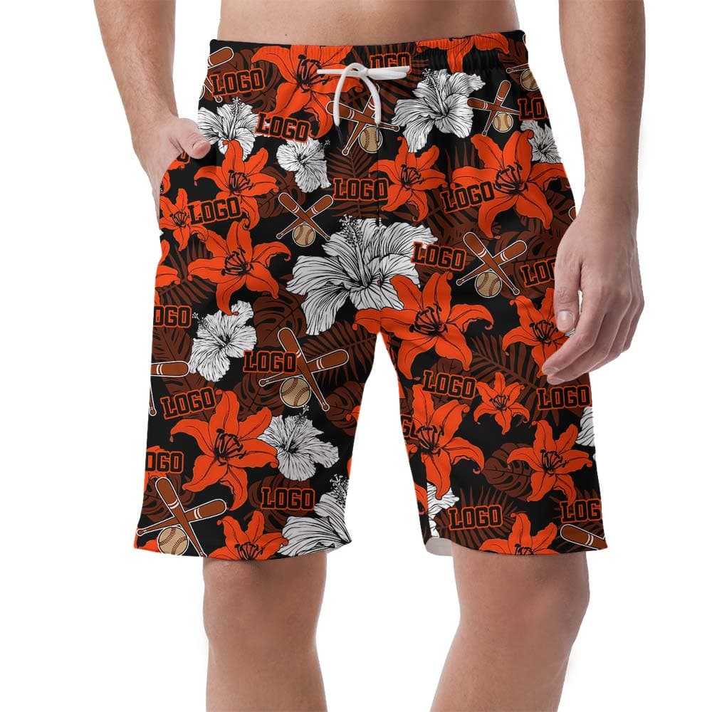 Custom Logo With Baseball Hawaiian Shorts Men