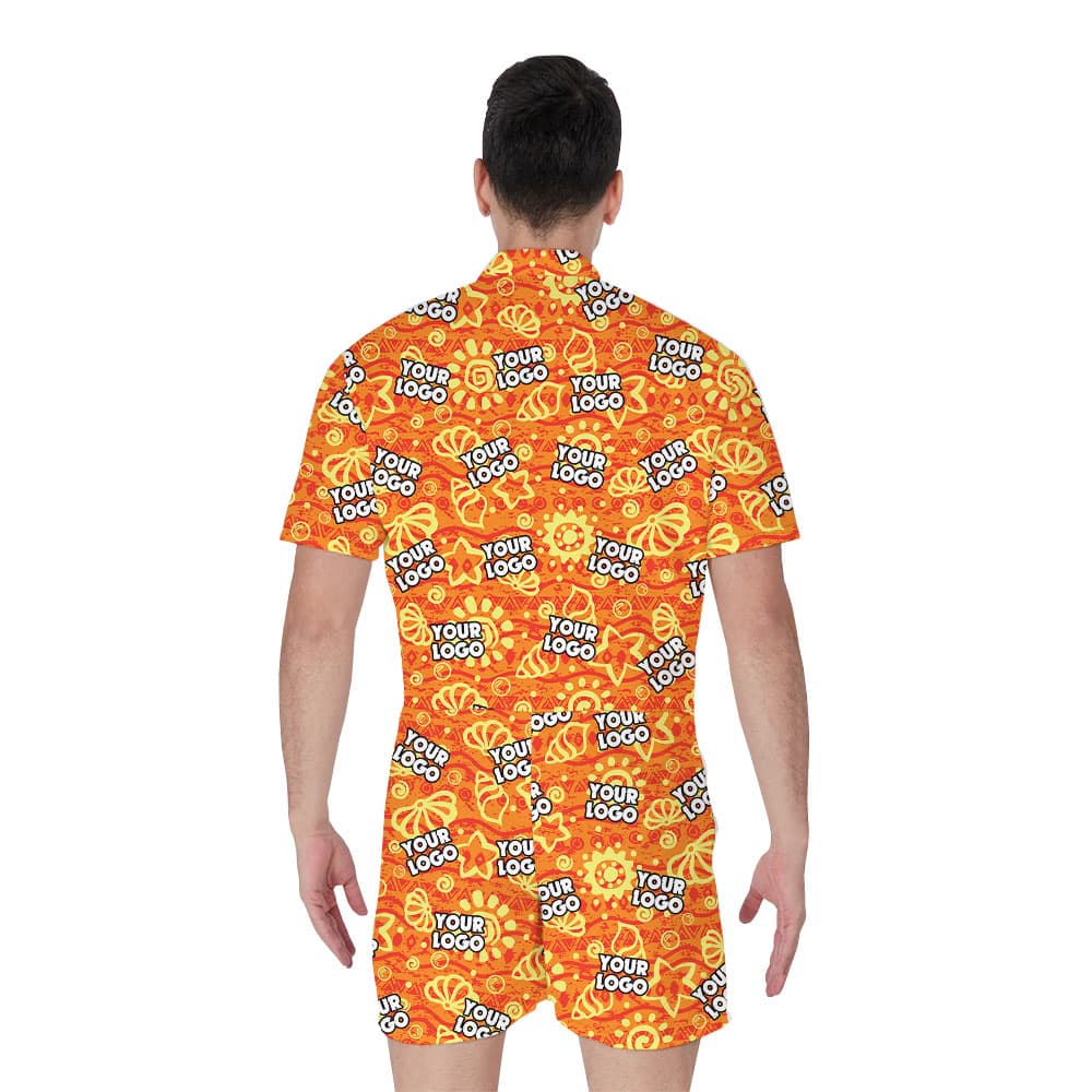 Custom Logo Orange Romper For Men2