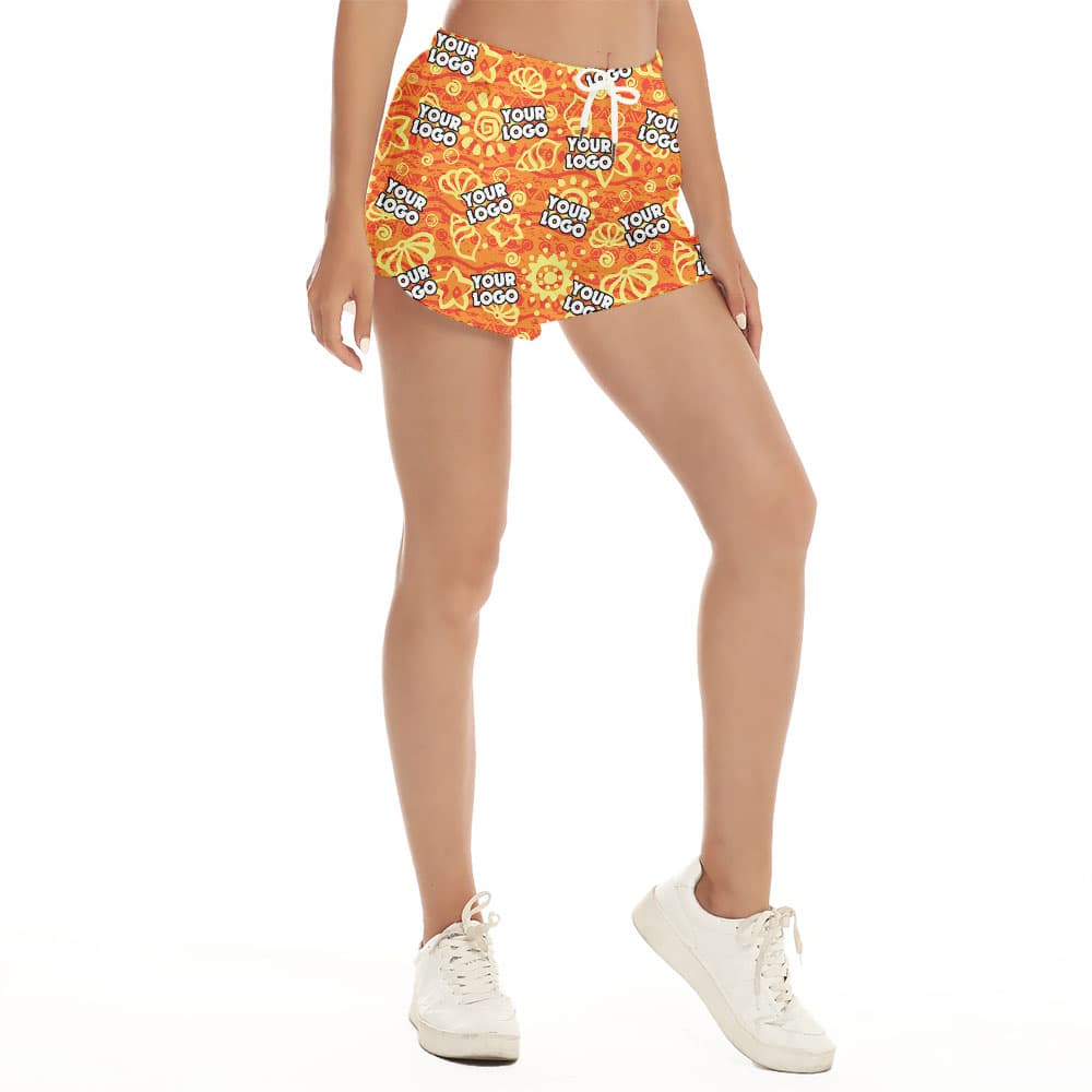 Custom Logo Orange Women Shorts2
