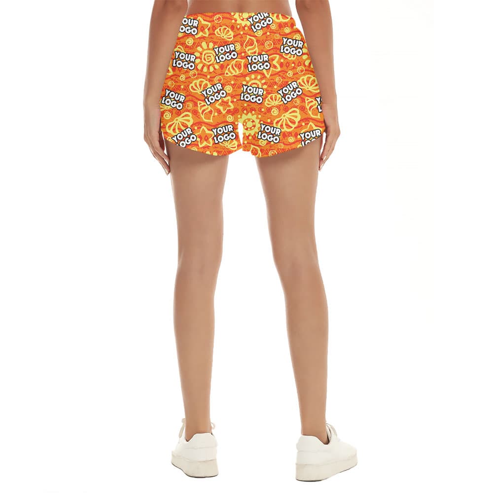 Custom Logo Orange Women Shorts4