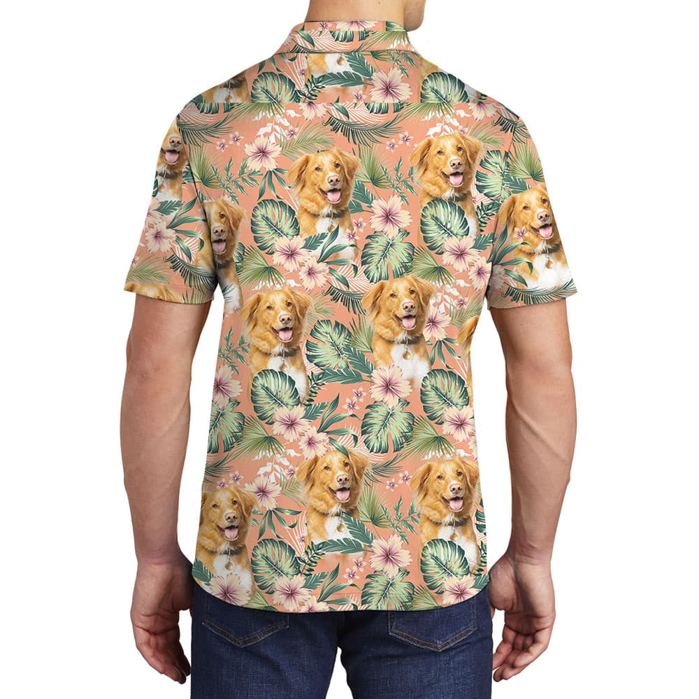 Custom Photo Men’s Floral Polo Shirt1