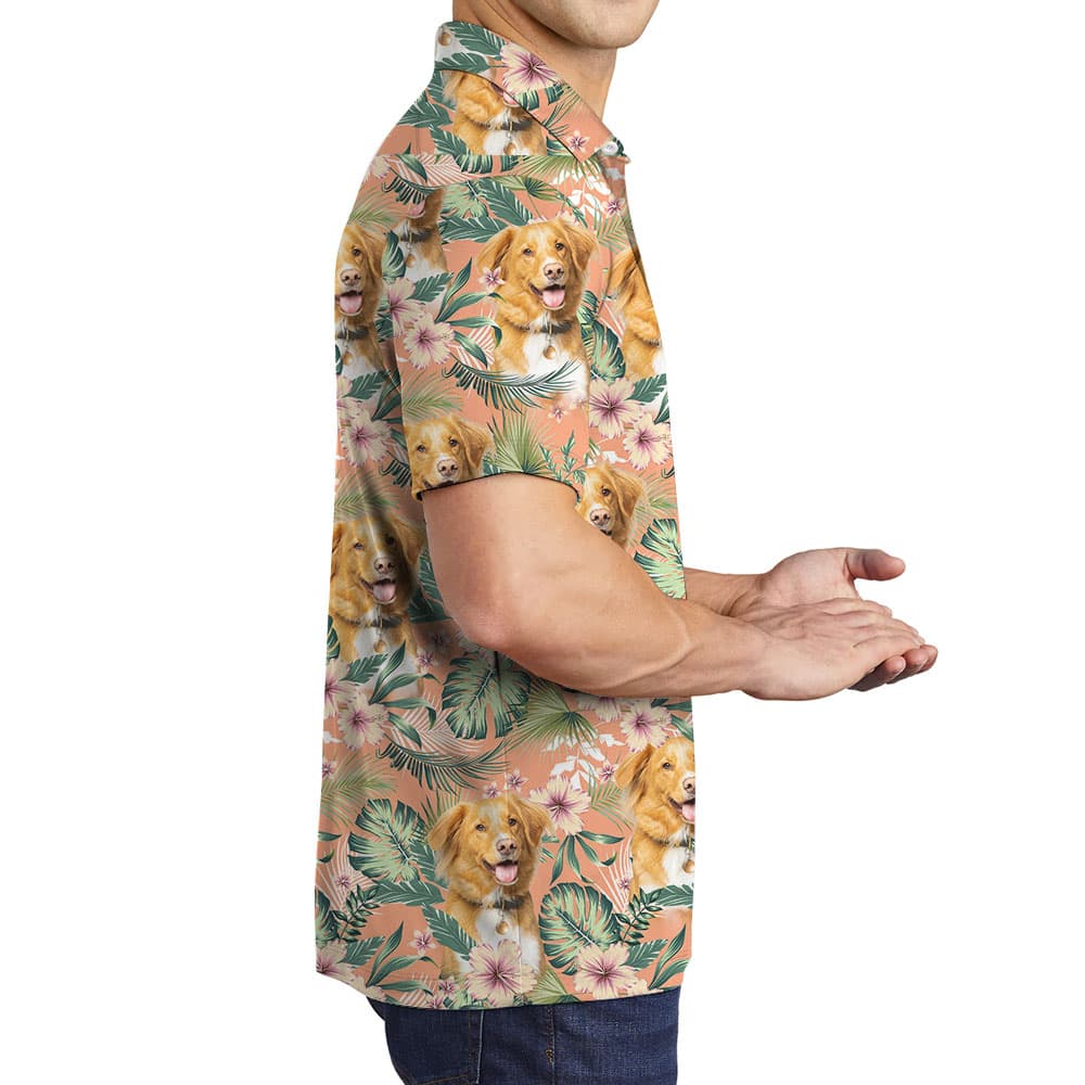 Custom Photo Men’s Floral Polo Shirt2