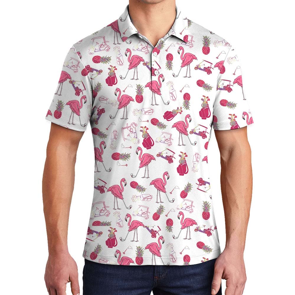 Flamingo Collared Shirt For Golfers1