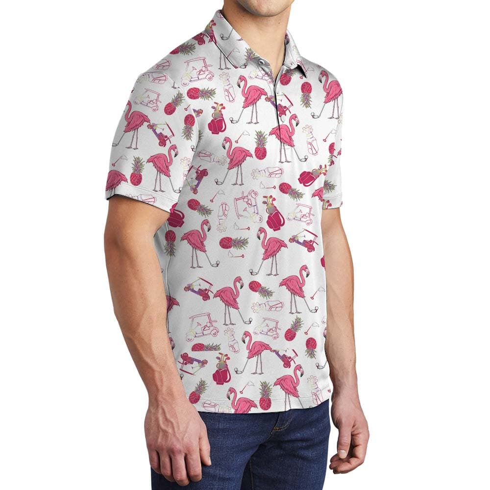 Flamingo Collared Shirt For Golfers2