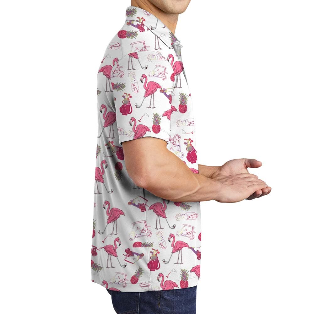 Flamingo Collared Shirt For Golfers3