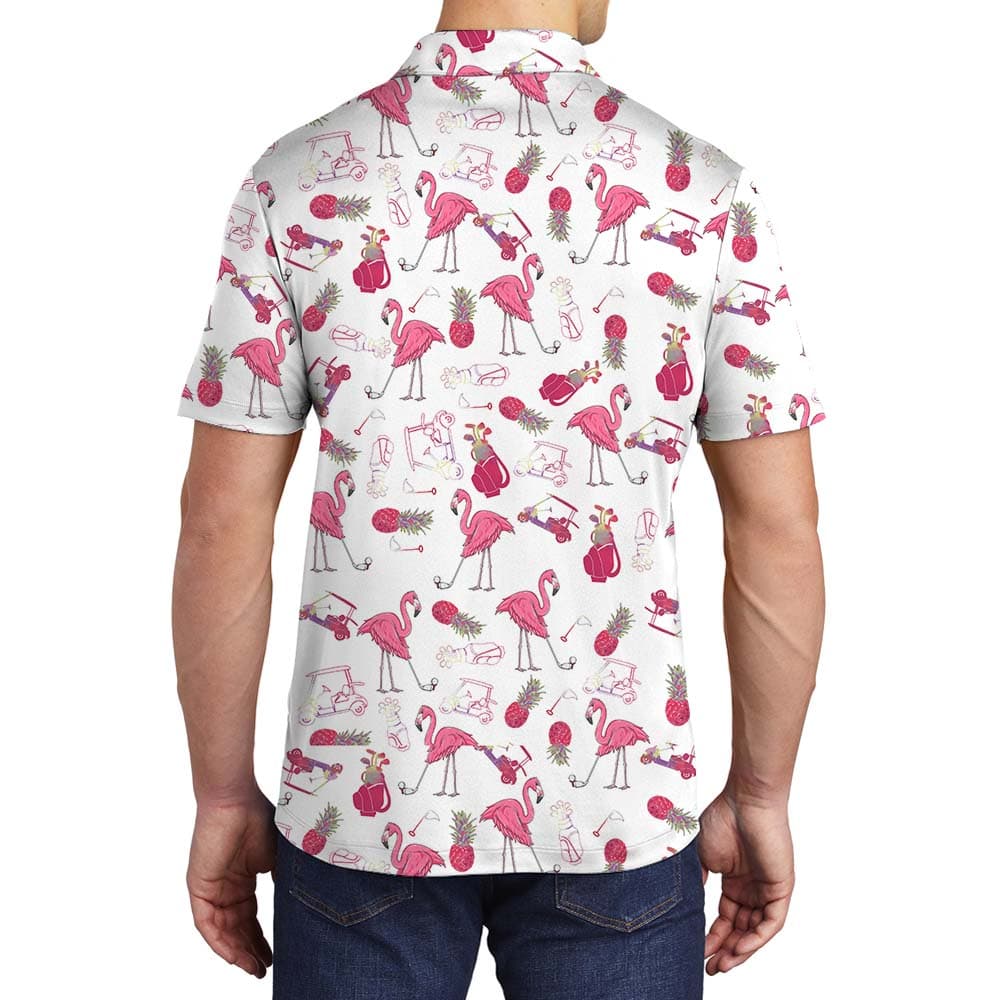 Flamingo Collared Shirt For Golfers4