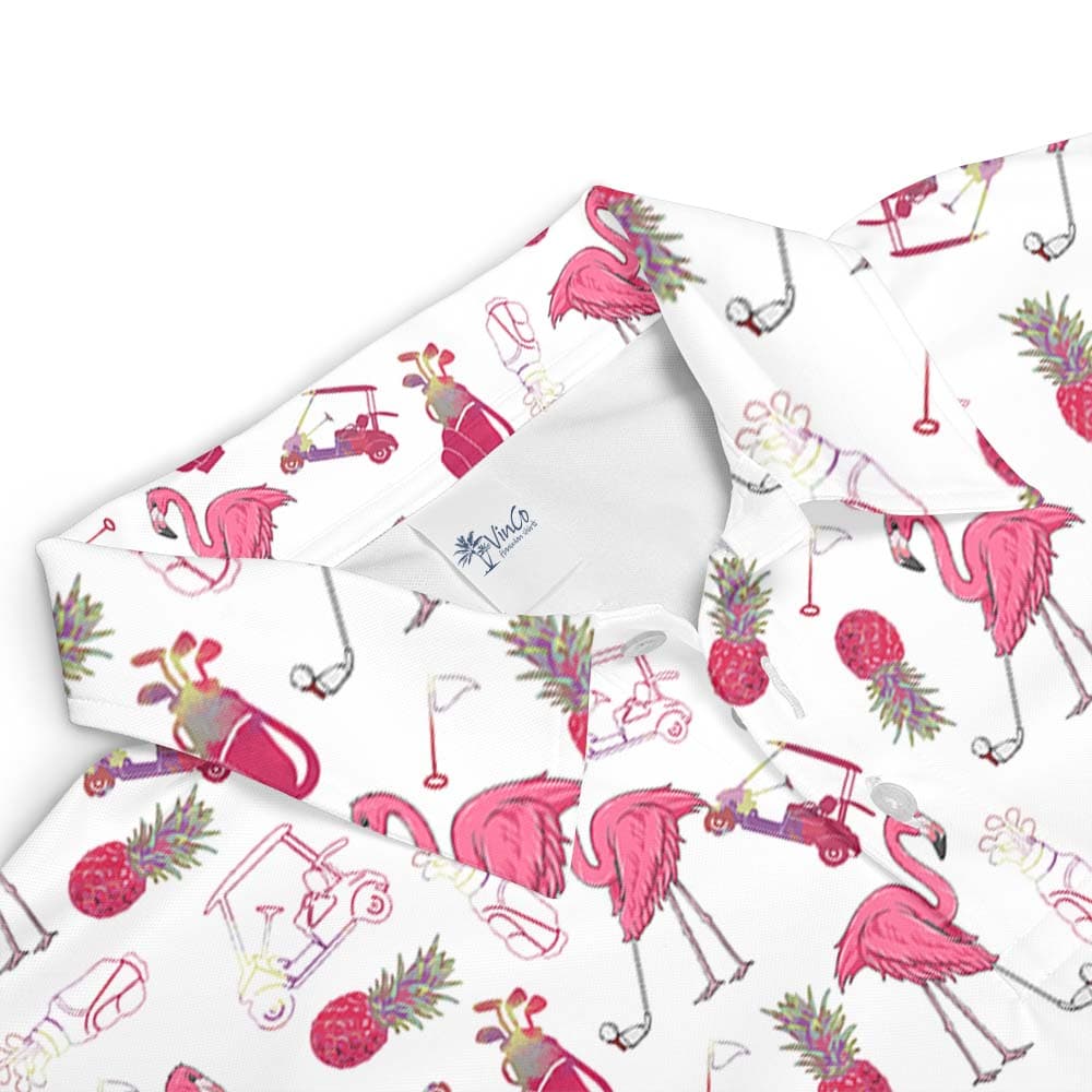 Flamingo Collared Shirt For Golfers6