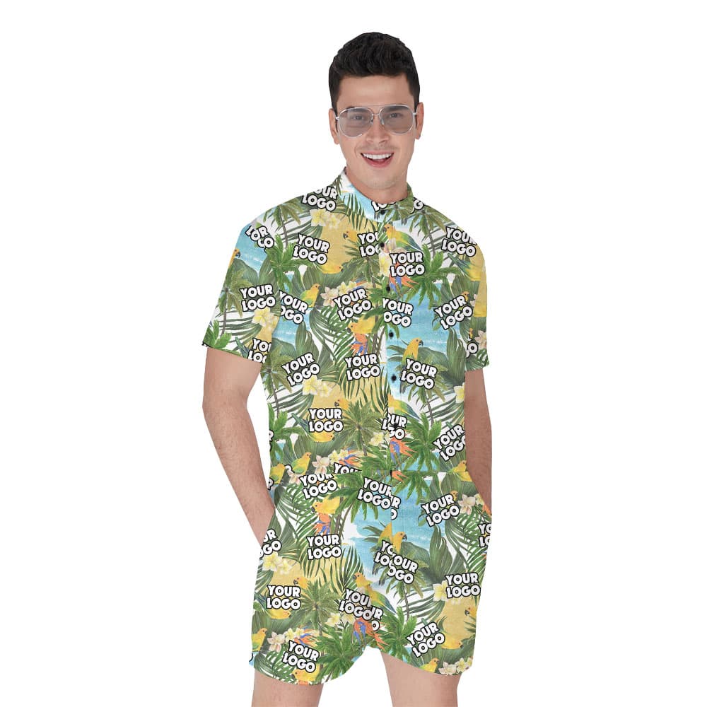 Personalized Logo Men's Beach Romper1