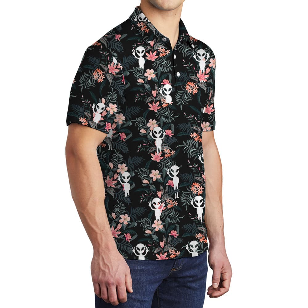 UFO Spaceman Men’s Polo Shirts3