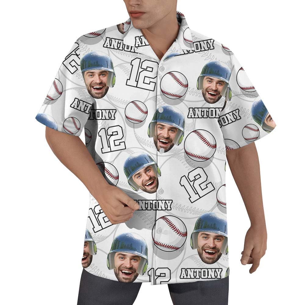 Baseball Custom Face Hawaiian Shirt Men