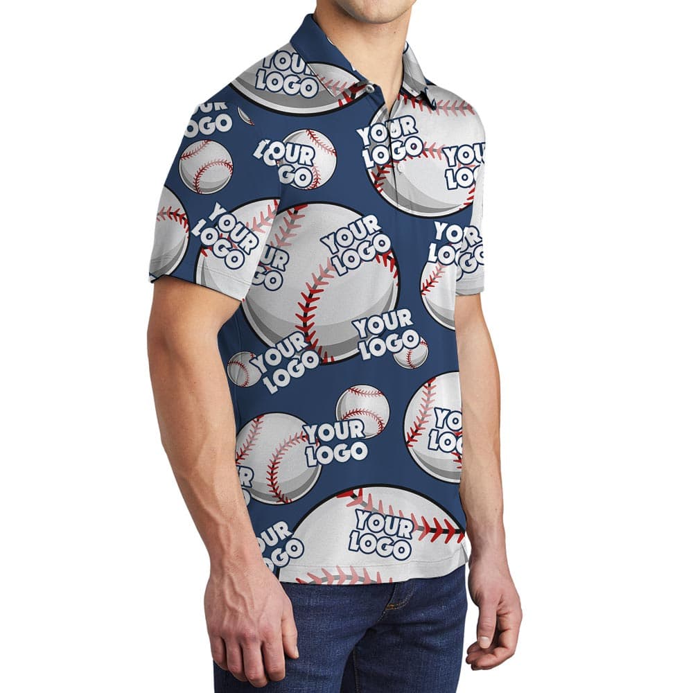 Baseball 8- Men polo side