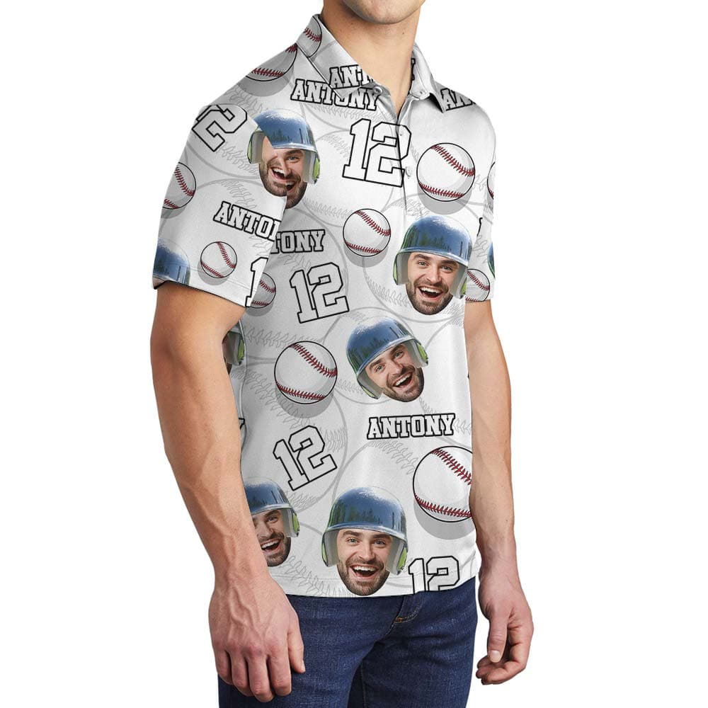 Baseball 8- Men polo side